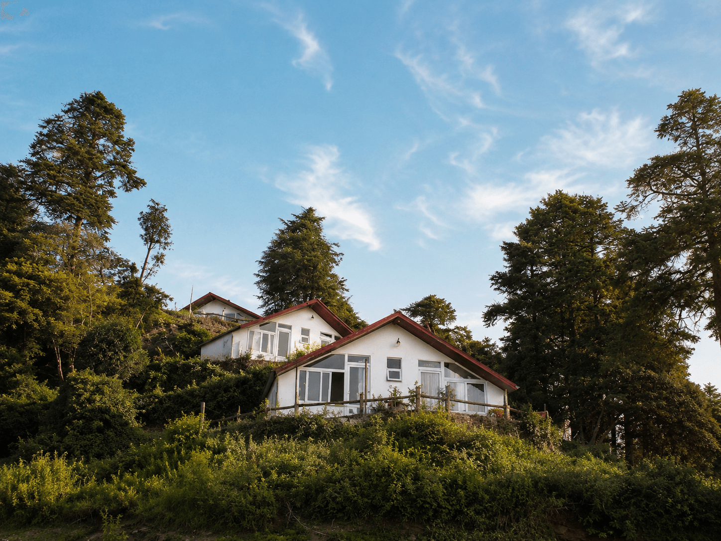 Cottage exterior at hillside retreat